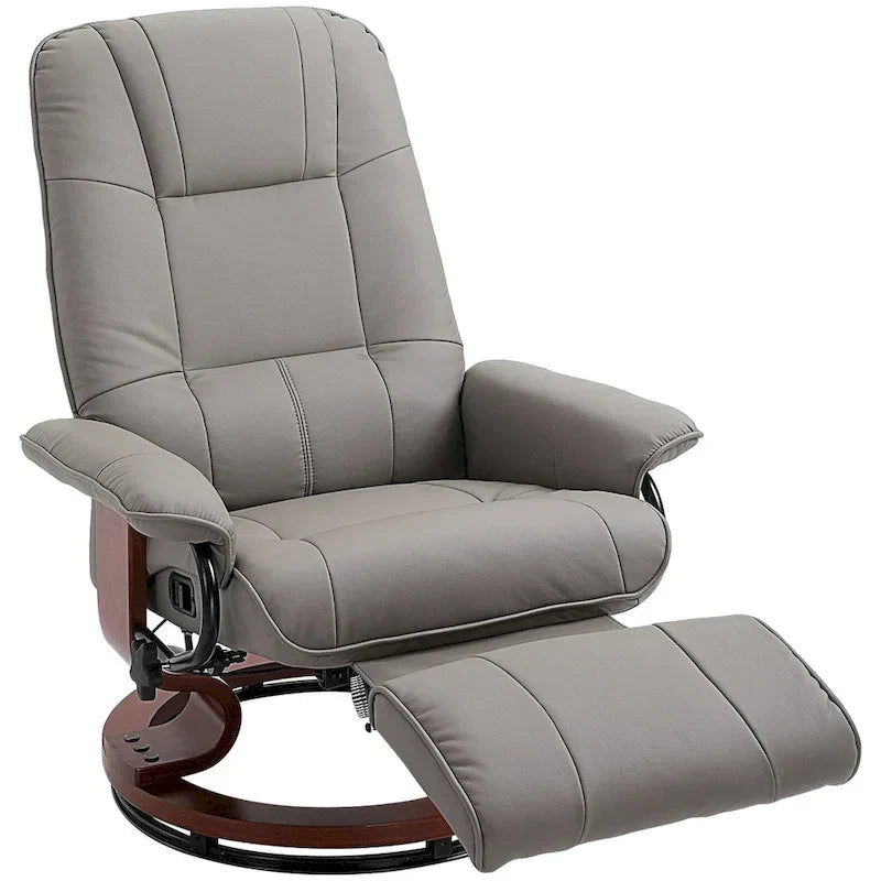 HomCom Faux Leather Adjustable Manual Swivel Base Recliner Chair with Comfortable and Relaxing Footrest - image 17