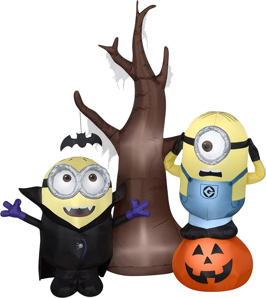 Air blowing minions with tree and pumpkin scene - image 1