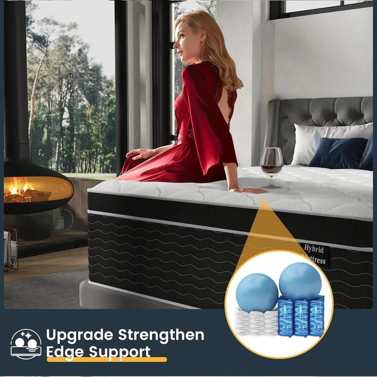 Full Size Mattress 10 Inch Full Size Mattress in a Box Medium Plush Hybrid Mattress - image 17