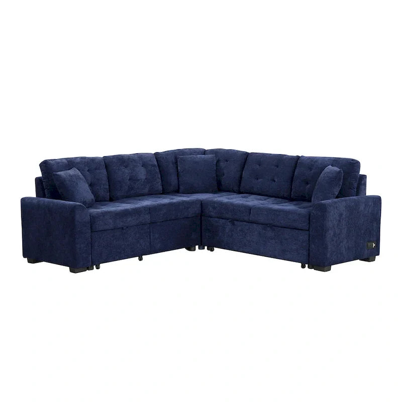 Roomfitters L-Shaped Pull-Out Sofa Bed with Wheels, USB Ports, and Power Outlets – Versatile Sleeper Sofa for Ultimate Living Room Comfort - image 30