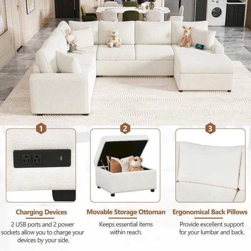 Sectional Sofa Pull-out Sofa Bed Sleeper - image 27