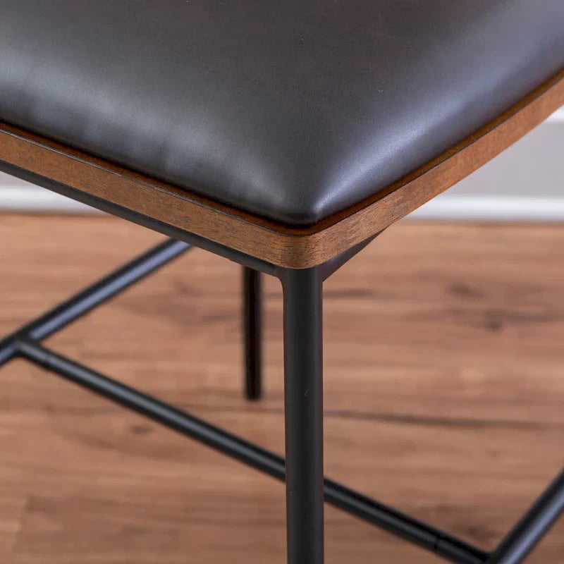 Lowrey 25-Inch Counter Stool with Metal Frame and Faux Leather Upholstery - image 4