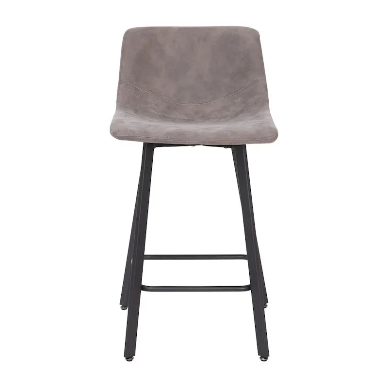 Pair of Armless Upholstered Metal Counter Stools - image 27