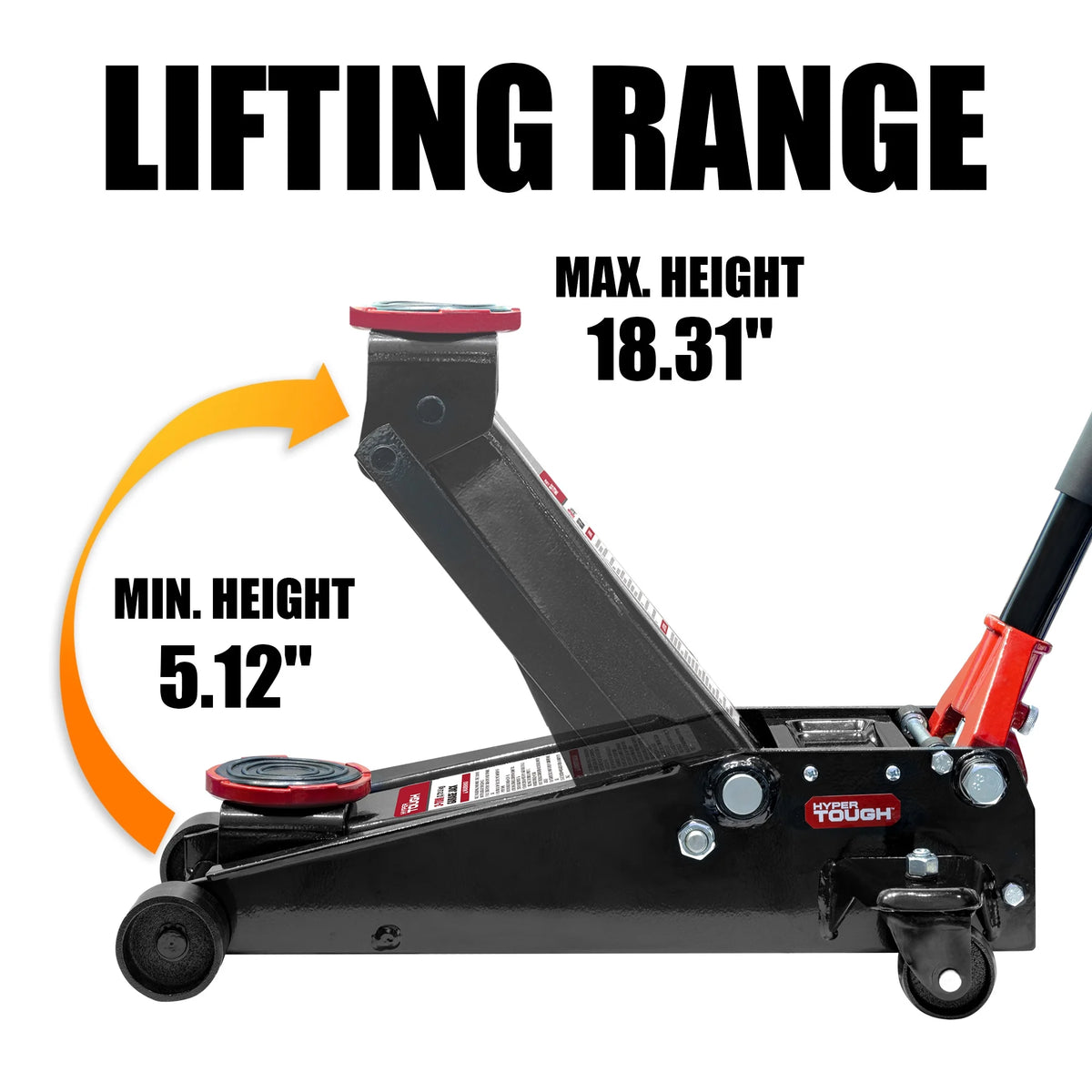 Hyper Tough 3 Ton Floor Jack with Dual Pump - Black - image 4