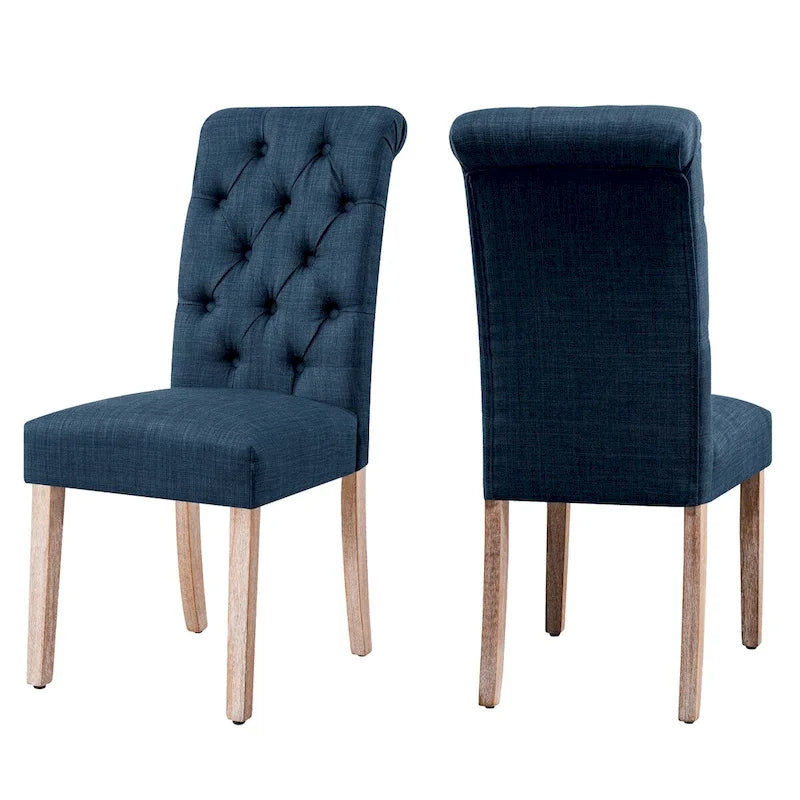 CHUN YI Modern Linen Parsons Dining Chairs - Set of 2 with Button Detail - image 4