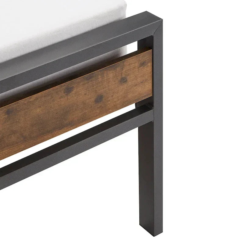Aabira Low Profile Metal Platform Bed with Wooden Finish Panels by iNSPIRE Q Classic - image 8