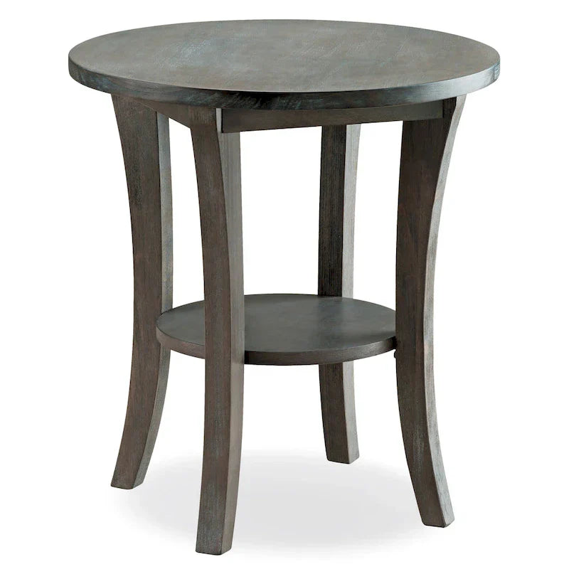Round Side Table with Shelf and Solid Wood Construction - image 3