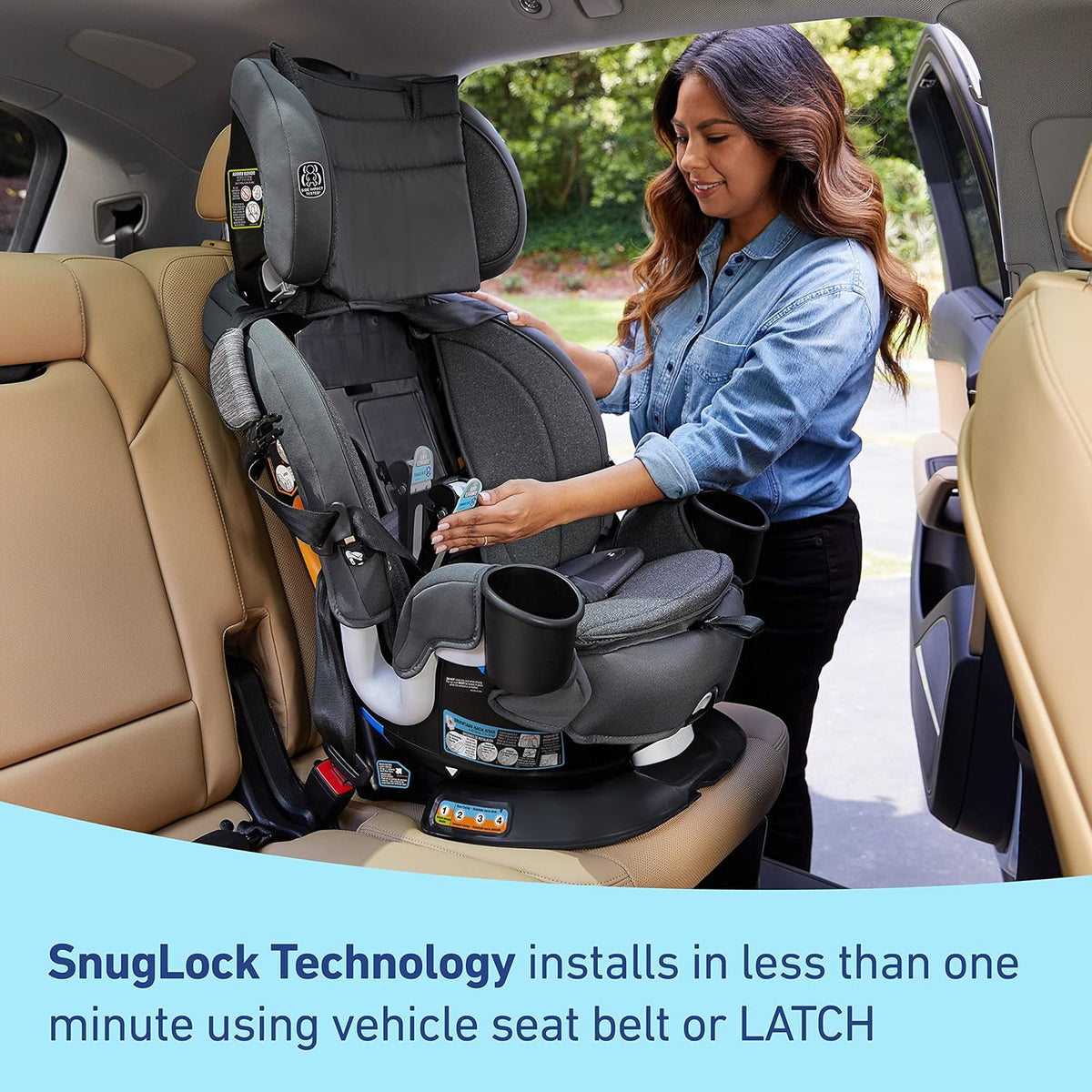 Graco Turn2Me 3-in-1 Convertible Car Seat, Rotating, Rear & Forward-Facing, Highback Booster, SnugLock, Cambridge - image 4