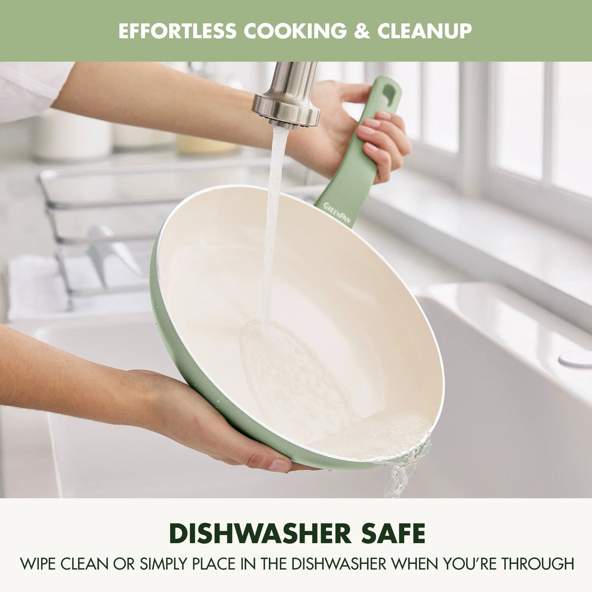 GreenPan Essence 17-Piece Ceramic Nonstick Cookware -C Toxin-Free, Dishwasher & Oven Safe, Green - image 6