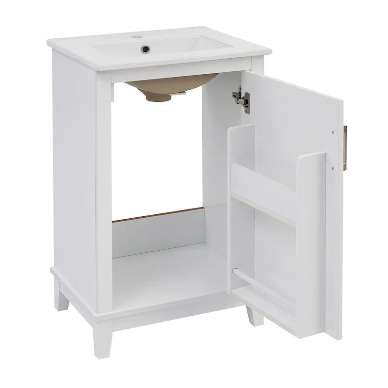 Contemporary 20-Inch Compact Bathroom Vanity Cabinet with Ceramic Sink - image 15