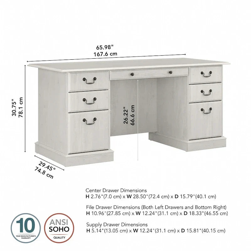 Saratoga Executive Desk with Drawers and Storage by Bush Furniture - image 7