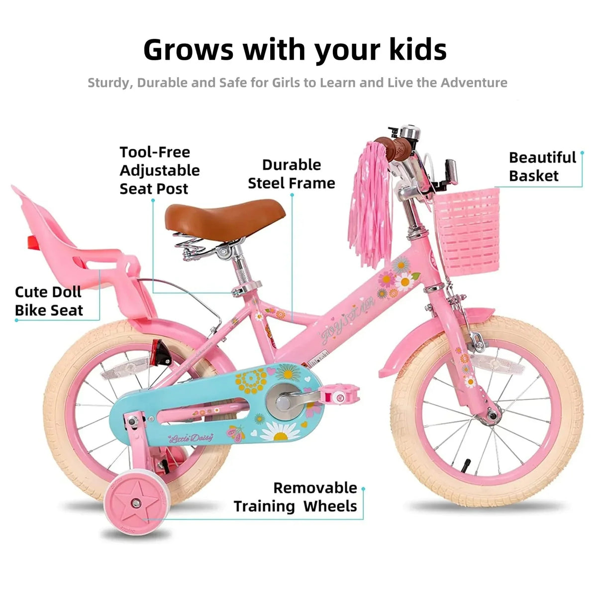 JOYSTAR Kids Bike Little Daisy 14 Inch Girls Bike - image 7