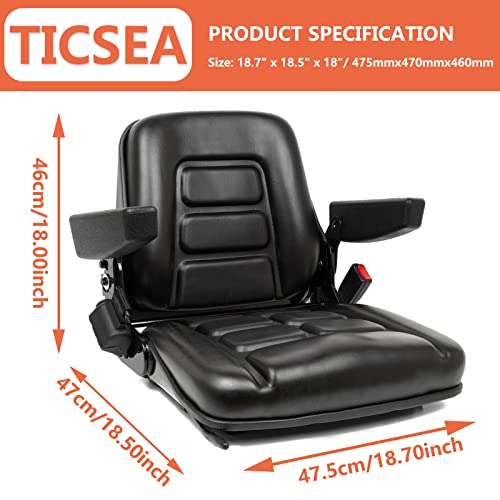 Universal Fold Down Forklift Seat, Micro Switch, Armrest And Safety Belt, for Tractor - image 4