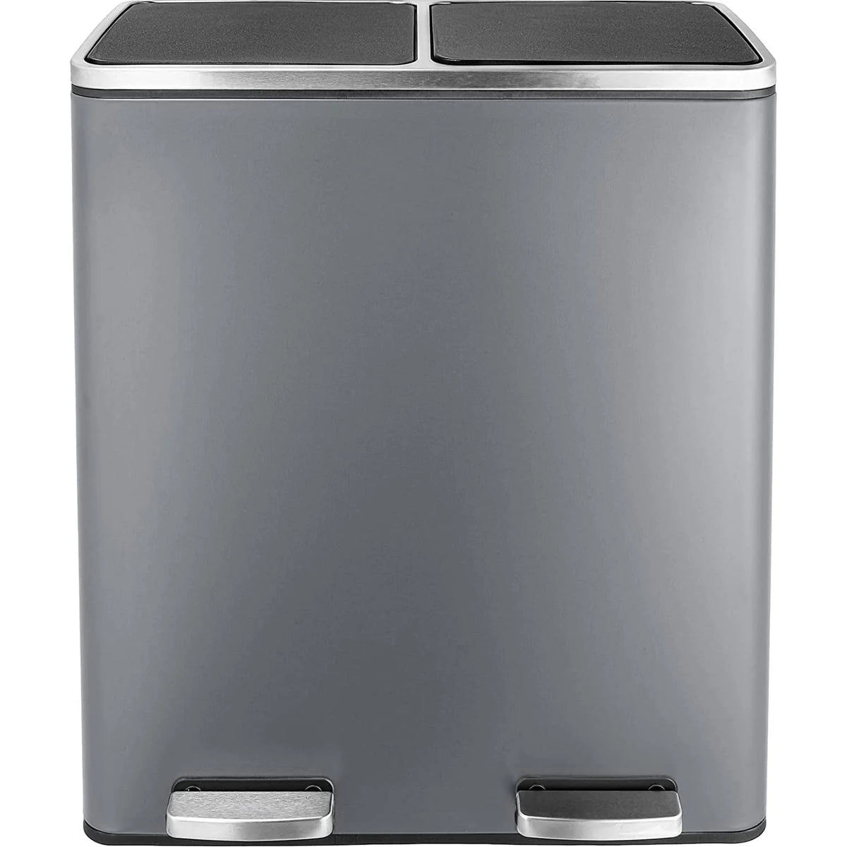 Arlopu 60 L/16 gal Dual Trash Can, Stainless Steel Garbage Can for Kitchen, Recycle Bin with Lid - image 23
