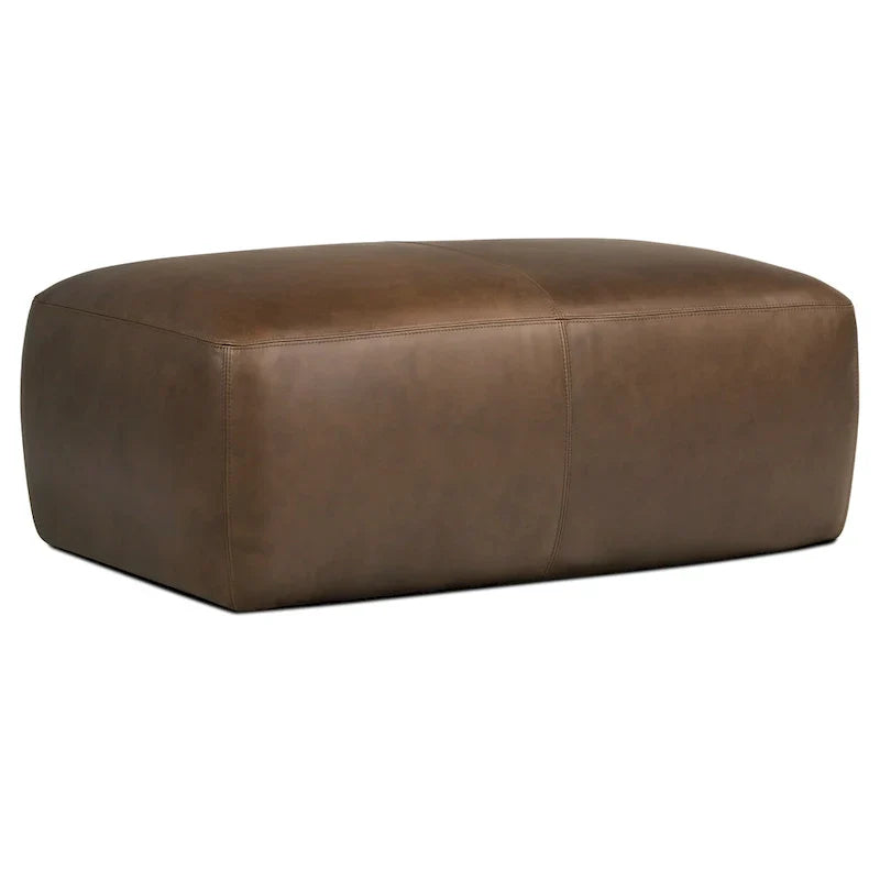 Poly & Bark Denver Leather Ottoman - Authentic Full Grain Italian Leather - image 19