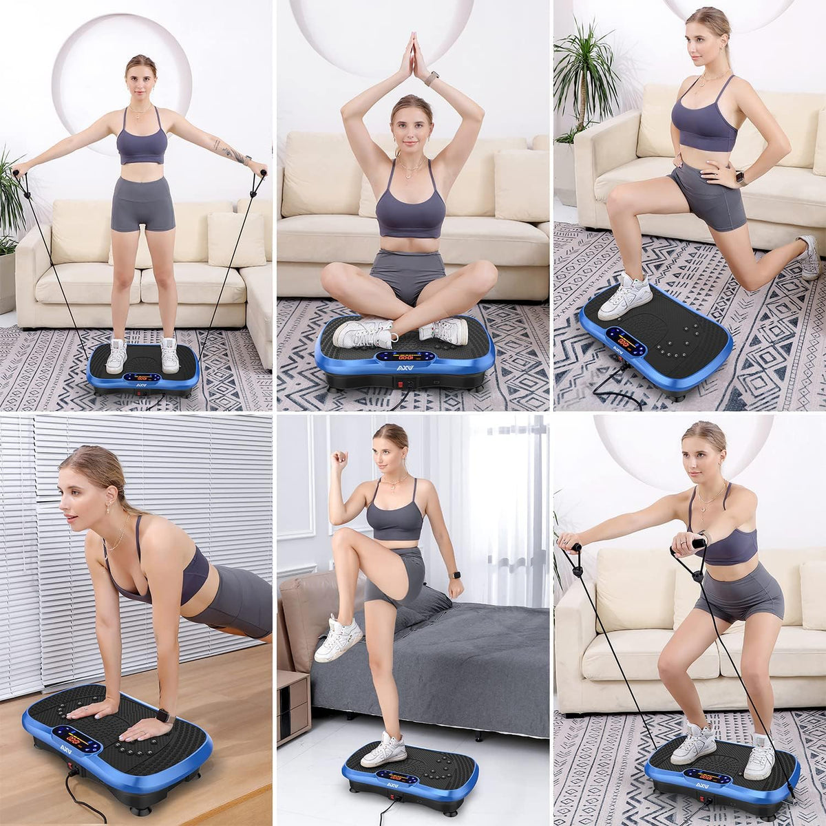 Vibration Plate Fitness Platform Exercise Machine Vibrating Lymphatic Drainage Shaking Full Body Shaker Workout Vibrate Stand Shake Board Sport Gym for Weight Loss Fat Burner for Women Men - image 20