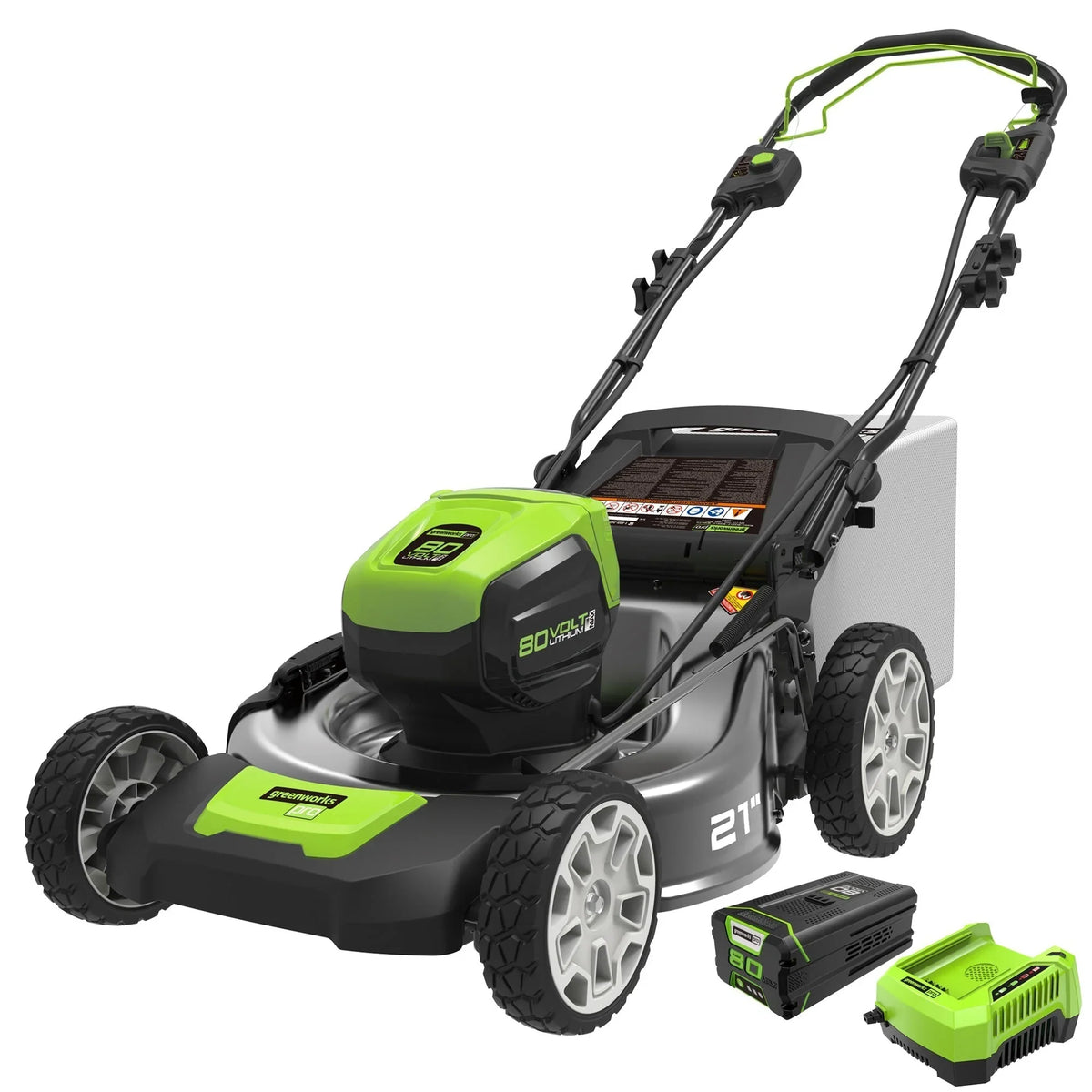 80V Battery-Powered Lawn Mower, 53 cm (21 inch), Self-Propelled, Brushless / Greenworks - image 1