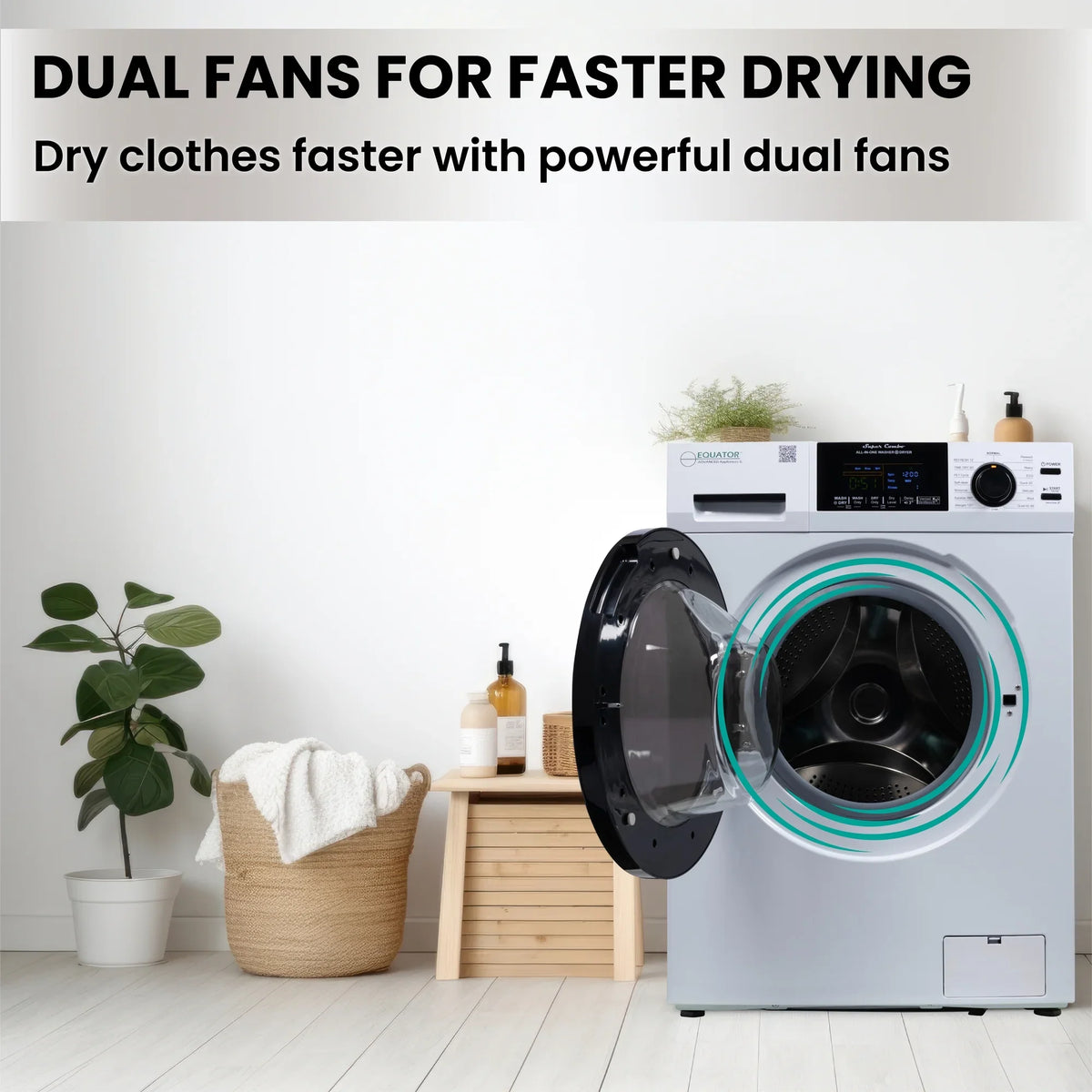 Equator Combination Washer Dryer Ventless/Vented Pet cycle 1.62cf/15lbs 110V with Adjustable legs - image 17