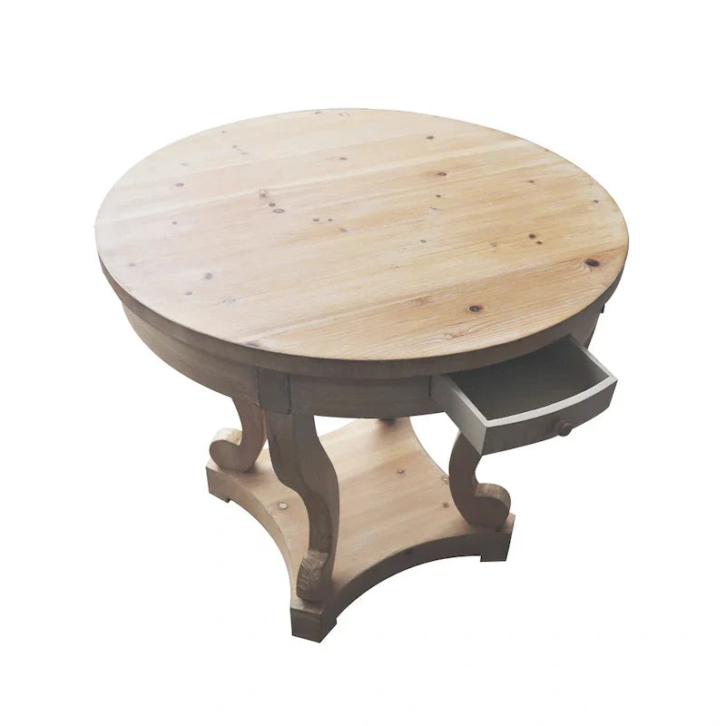 Small Round Dining Table with Curved Legs in Farmhouse Style - image 9
