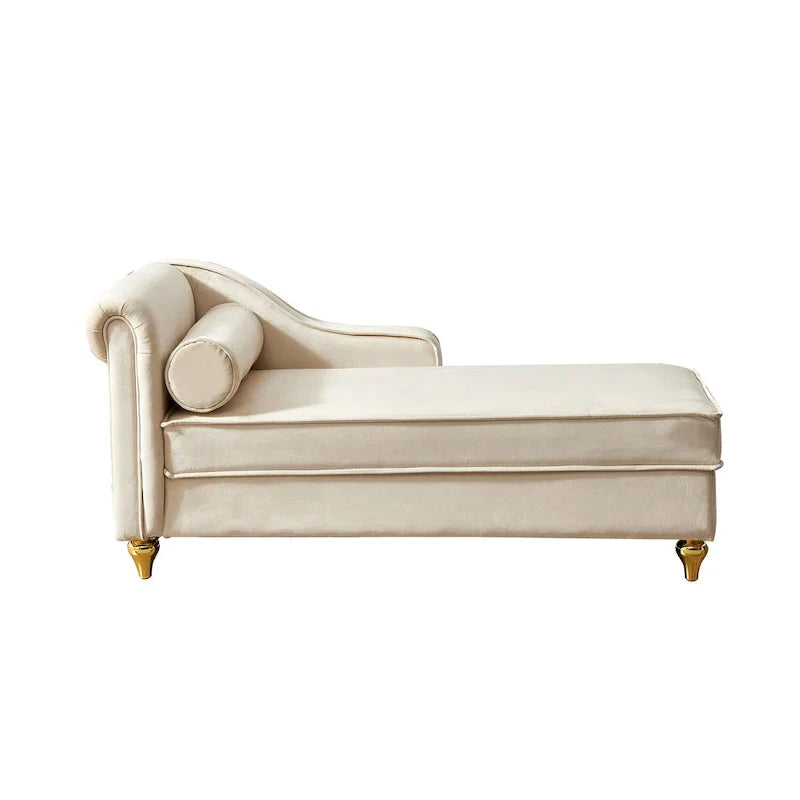 Contemporary Velvet Chaise Lounge Chair with Storage - image 38