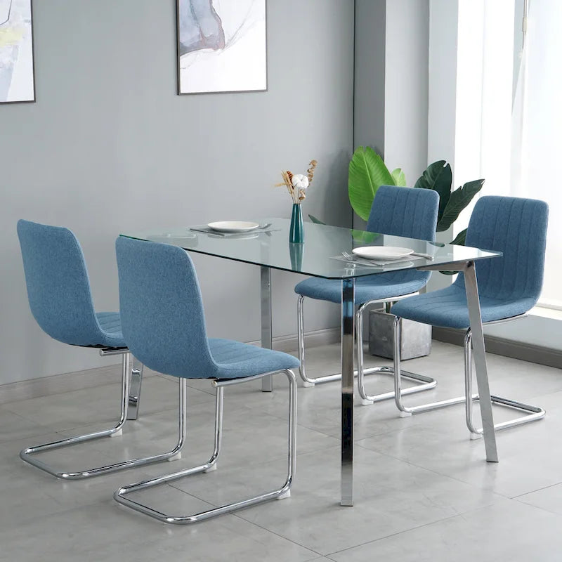 4-Piece Modern Dining Chair Set with Metal Legs - image 5