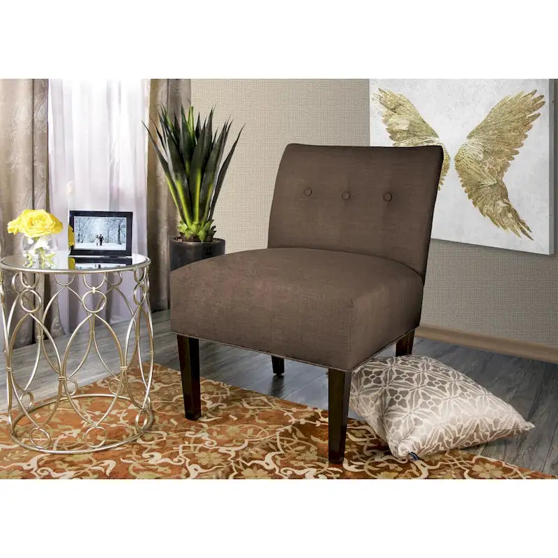 MJL Furniture Obsession Brownstone Button-Tufted Accent Chair (AS IS) - image 2