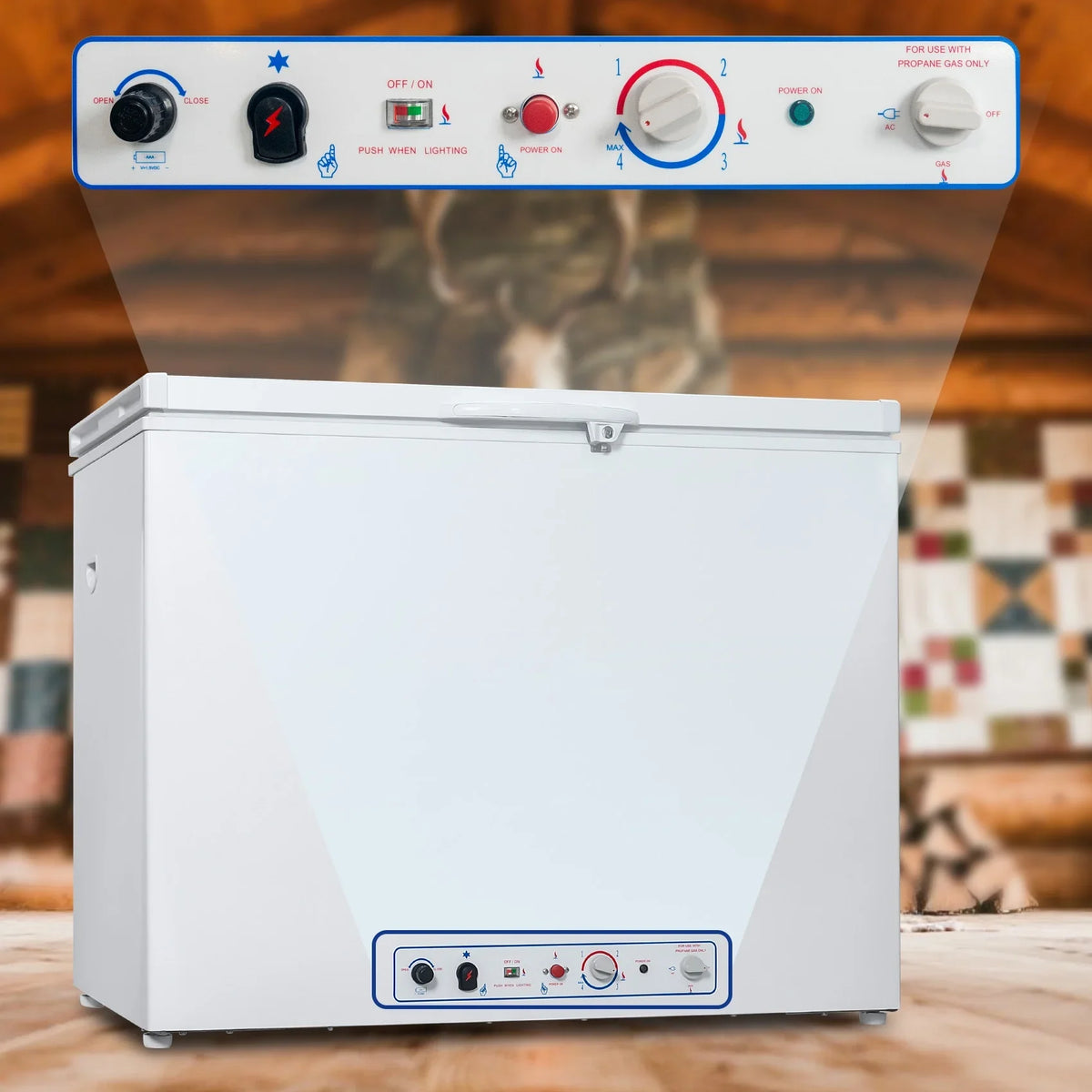 7 Cu ft Chest Freezer, LPG/110v 2 Way Propane Off Grid Lock and Top Open Door Outdoor Camping White - image 5