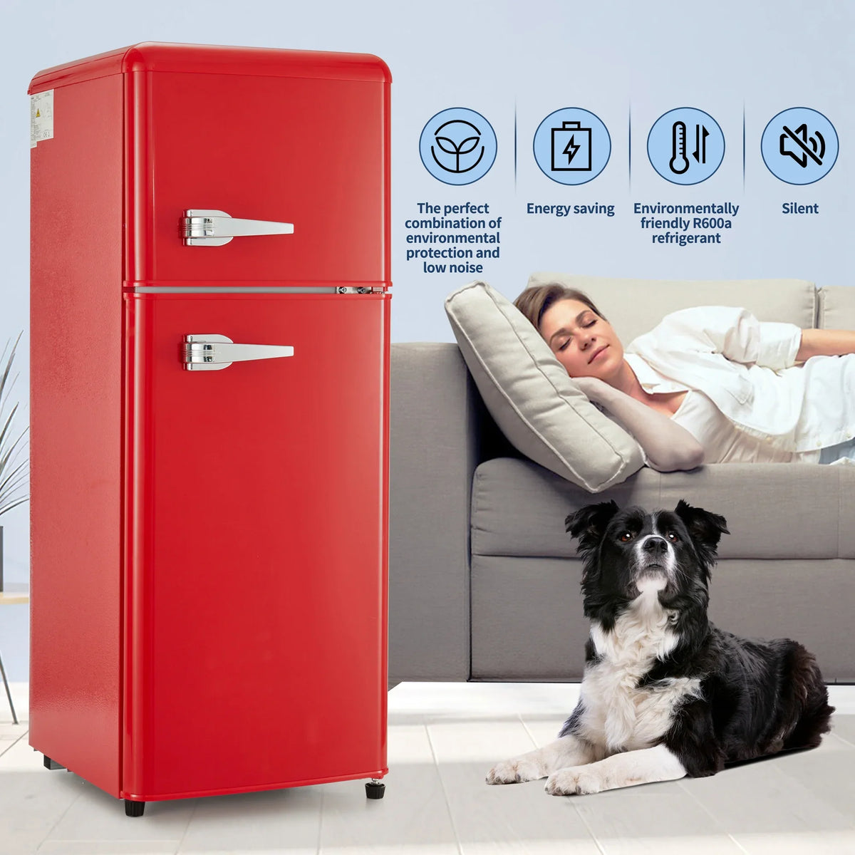 Harper & Bright Designs Double Door Mini Fridge with Freezer, 3.2 Cu.Ft Compact Refrigerator with Adjustable Shelf, Adjustable Thermostat and Reversible Door for Bedroom, Dorm, Home Office, White - image 41