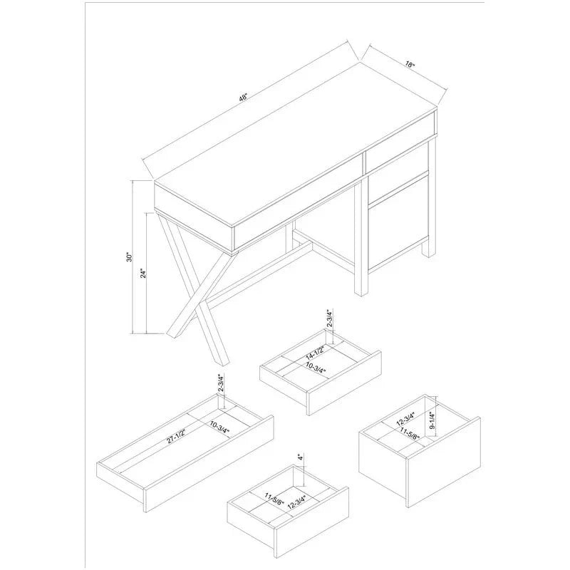 Linon Poppy Side Storage Writing Desk - image 14