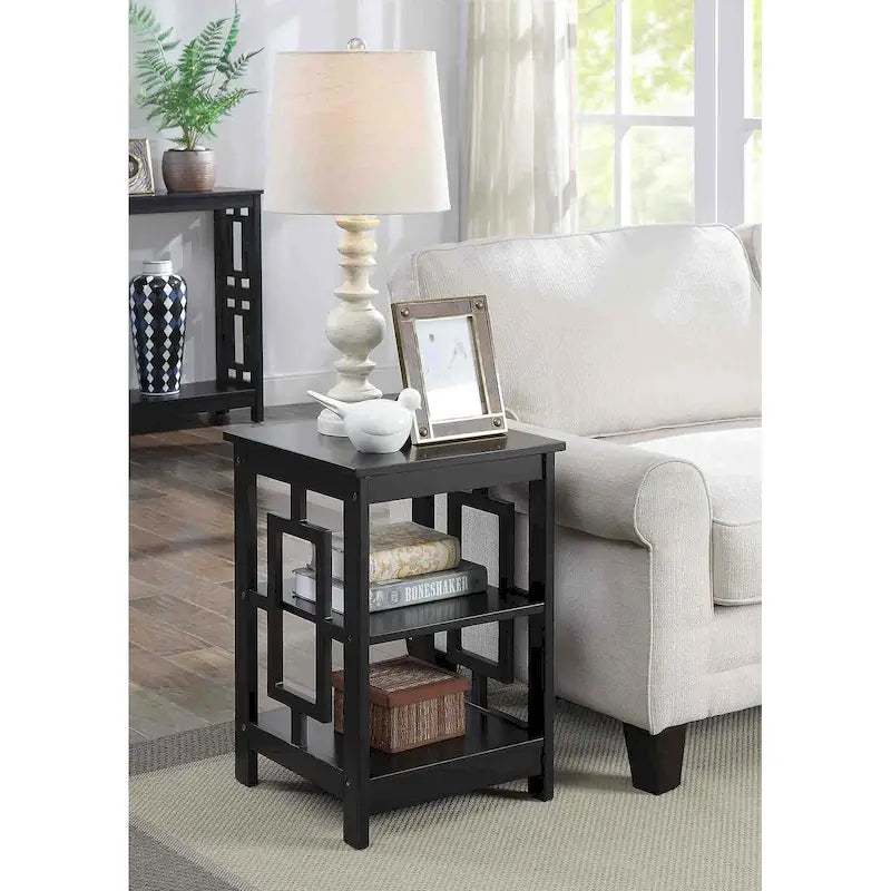 Convenience Concepts Town Square End Table Featuring Shelves - image 2