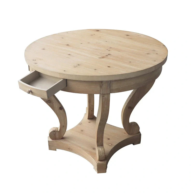 Small Round Dining Table with Curved Legs in Farmhouse Style - image 10