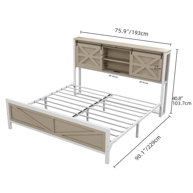 Moasis Farmhouse Oak Queen/King Size Bed Frame - image 7