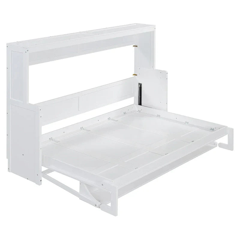 Queen/Full Size Murphy Bed with Hydraulic Lift and Integrated Desk Design - image 3