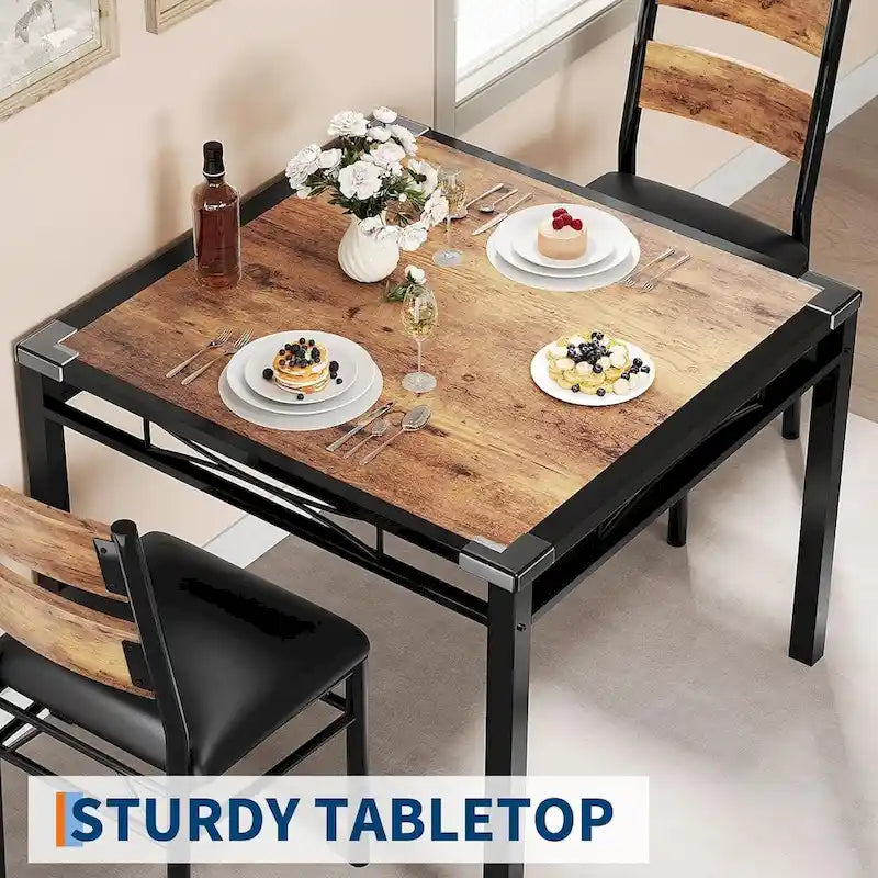 5-Piece Dining Table Set for 4 – Space-Saving Kitchen Set with Upholstered Chairs - image 18