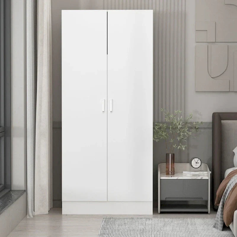Freestanding 2-Door Bedroom Armoire with Hanging Rod - image 3