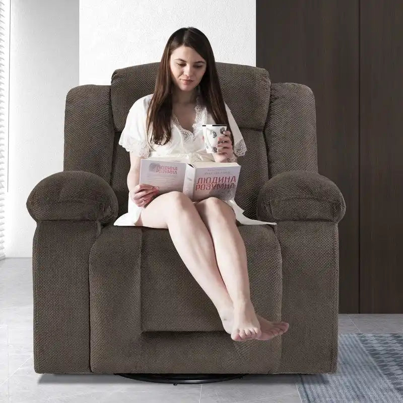 Upholstered Recliner with Rocking and Swiveling Features - image 17
