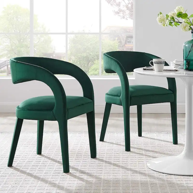 Set of Two Pinnacle Performance Velvet Dining Chairs - image 2