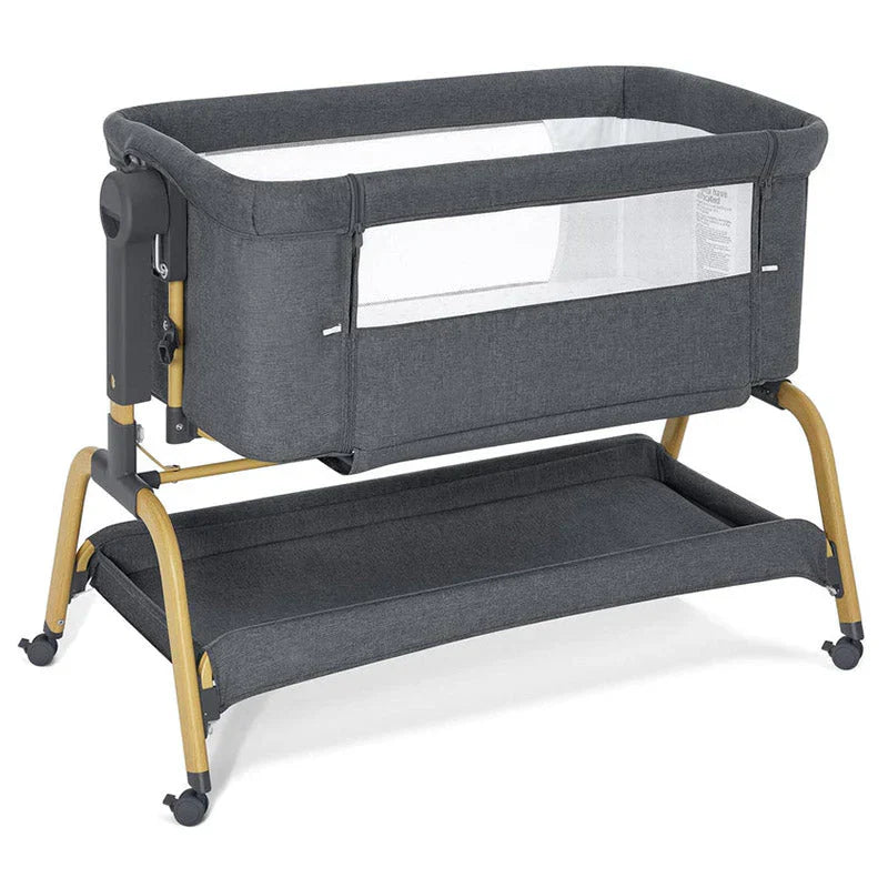 Rocking Bassinet Bedside Sleeper, Adjustable Height, Portable with Wheels, Includes Comfy Mattress, for Newborns - image 1