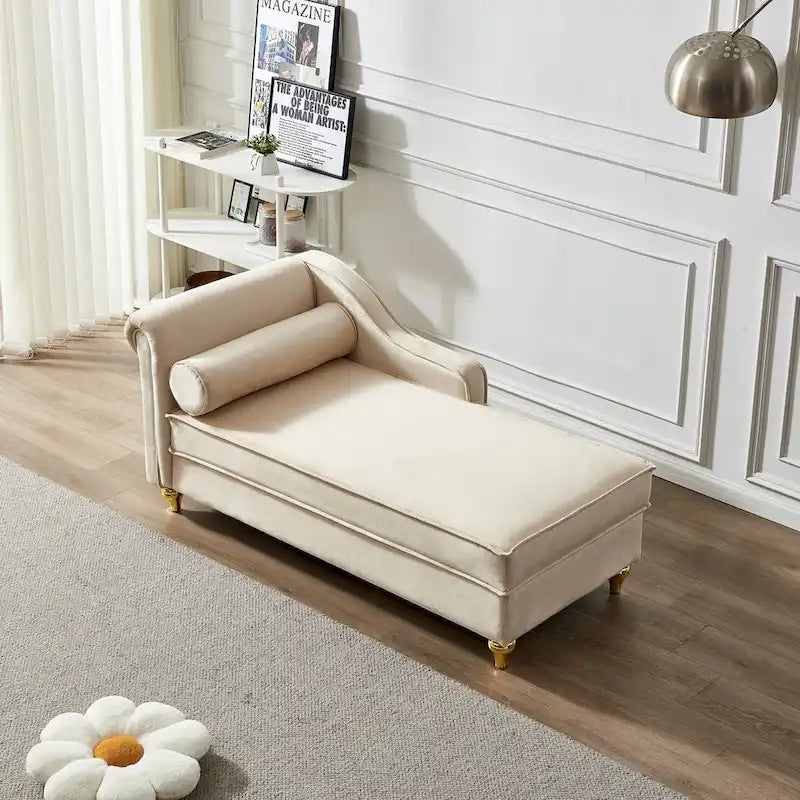 Contemporary Velvet Chaise Lounge Chair with Storage - image 28
