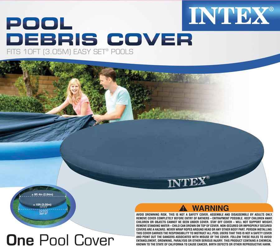 Intex Easy Set Swimming Pool Cover, Blue, 10' - image 1