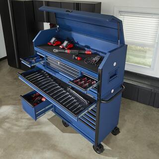 2025 56 in. W x 22 in. D Heavy Duty 23-Drawer Combination Rolling Tool Chest and Top Tool Cabinet Set in Matte Blue - image 4