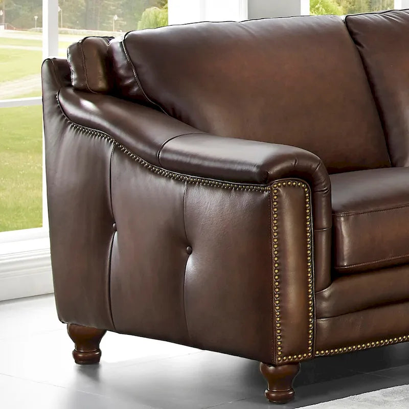 Hydeline Belfast L-Shaped Sectional Sofa in Top Grain Leather - image 2