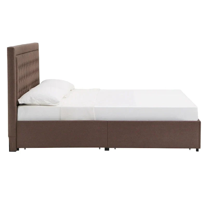 iNSPIRE Q Classic Arlert Tufted Linen Headboard Storage Platform Bed - image 14