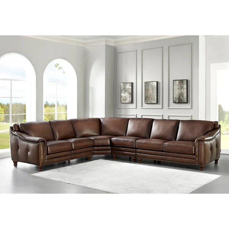 Hydeline Belfast L-Shaped Sectional Sofa in Top Grain Leather - image 1