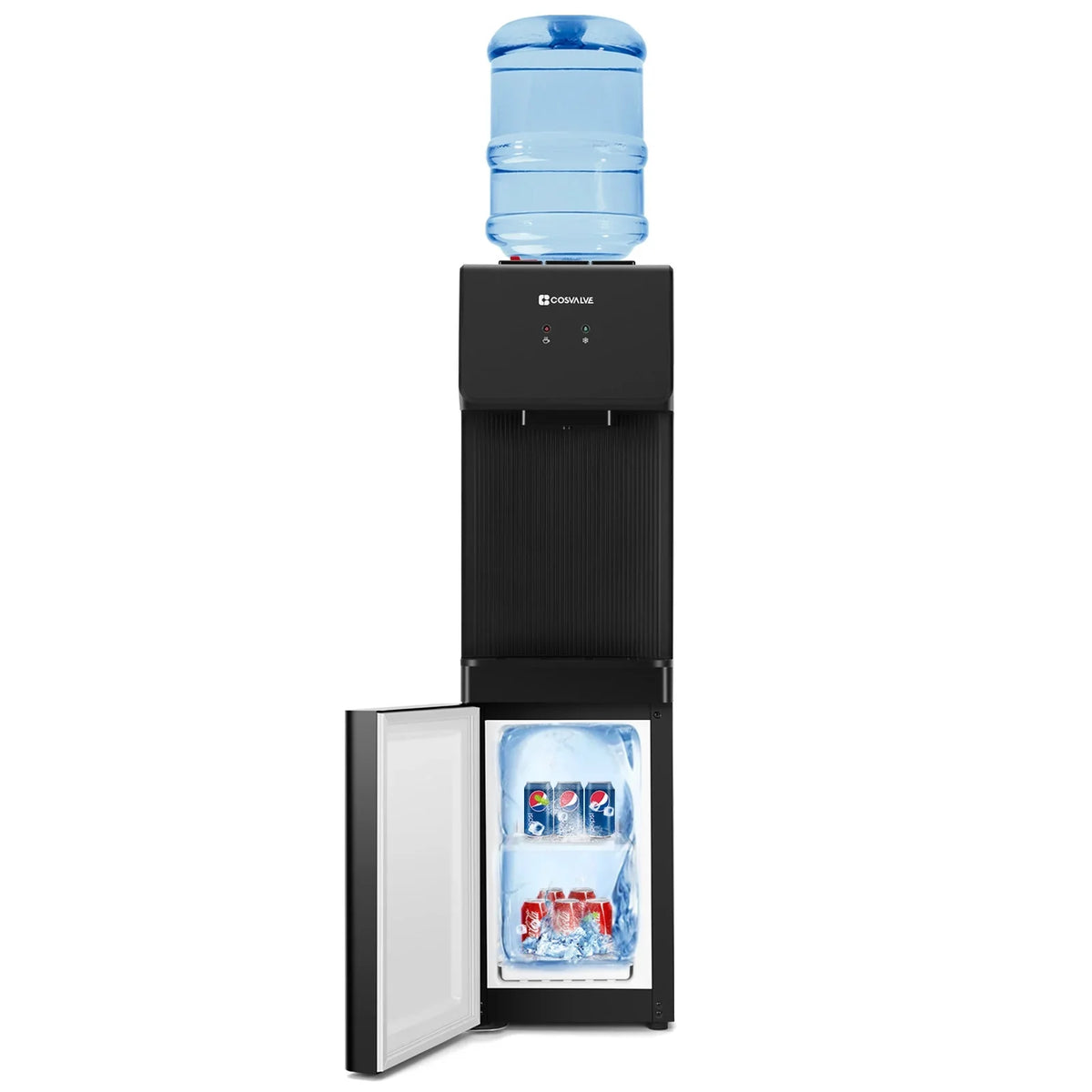 COSVALVE 5 Gallon Hot & Cold Top Loading Water Dispenser Cooler with Freezer Cabinet, Child Safety Lock - image 9