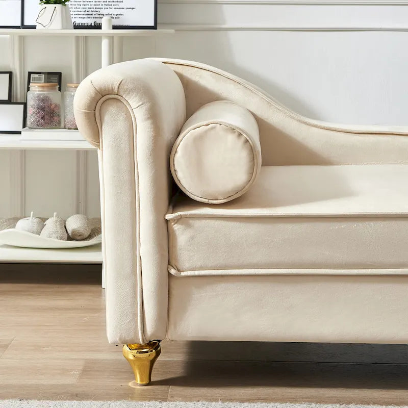 Contemporary Velvet Chaise Lounge Chair with Storage - image 32
