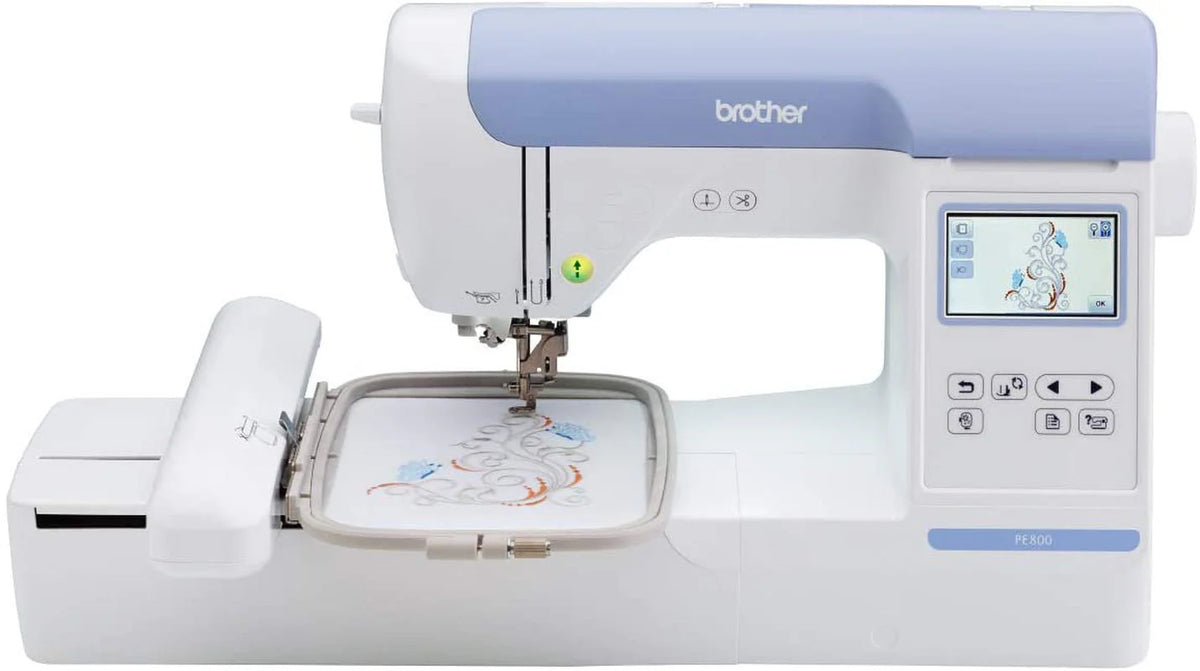 Brother PE800 Computerized Embroidery Machine, 5′′x7′′ Area, LCD Screen, 138 Designs, USB, 11 Fonts - image 1
