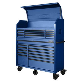 2025 56 in. W x 22 in. D Heavy Duty 23-Drawer Combination Rolling Tool Chest and Top Tool Cabinet Set in Matte Blue - image 6