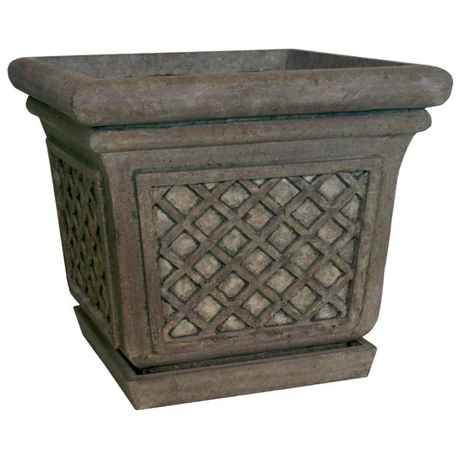 24 in. Sq. in Granite Stone Square Lattice Pot - image 1