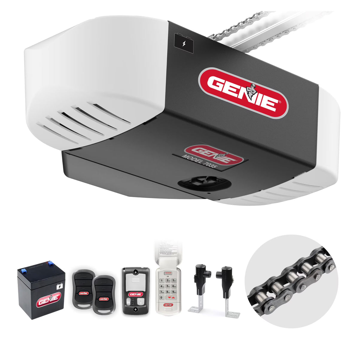 Genie Chain Drive 750 3/4 Hpc Garage Door Opener W/Battery Backup - Heavy Duty - image 1